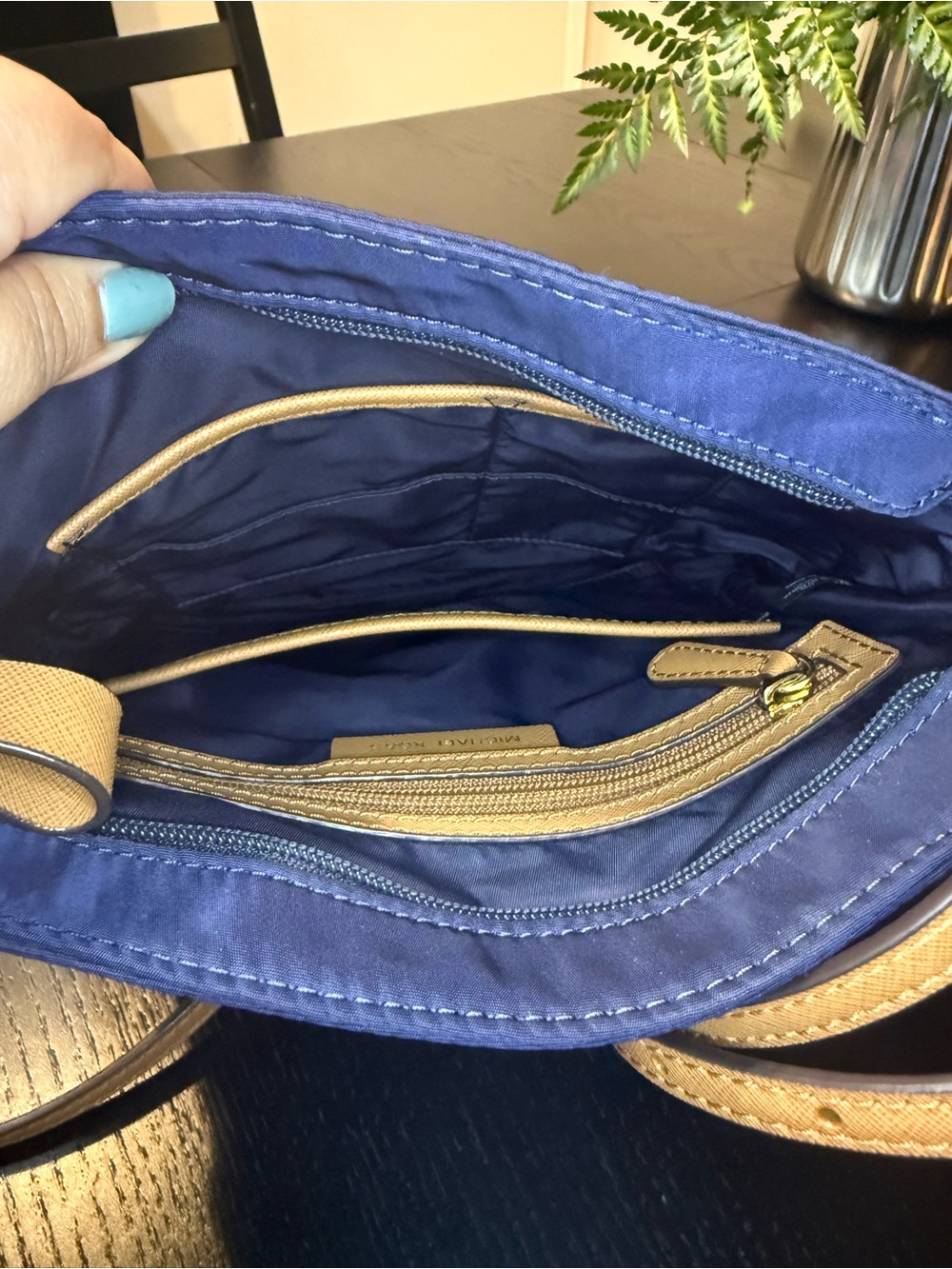 Michael Kors Navy/Tan Crossbody - Picture 6 of 9